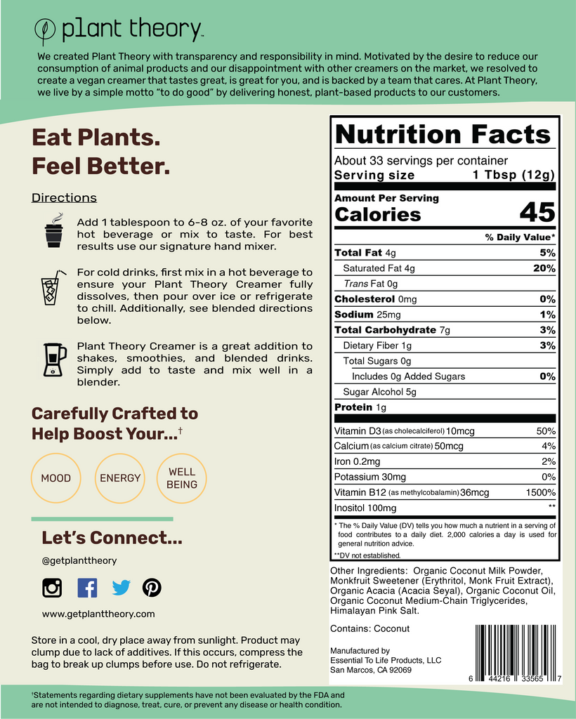 Original Plant-Based Creamer – Plant Theory